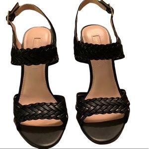 NWT Black Leather High Heel Sandals
